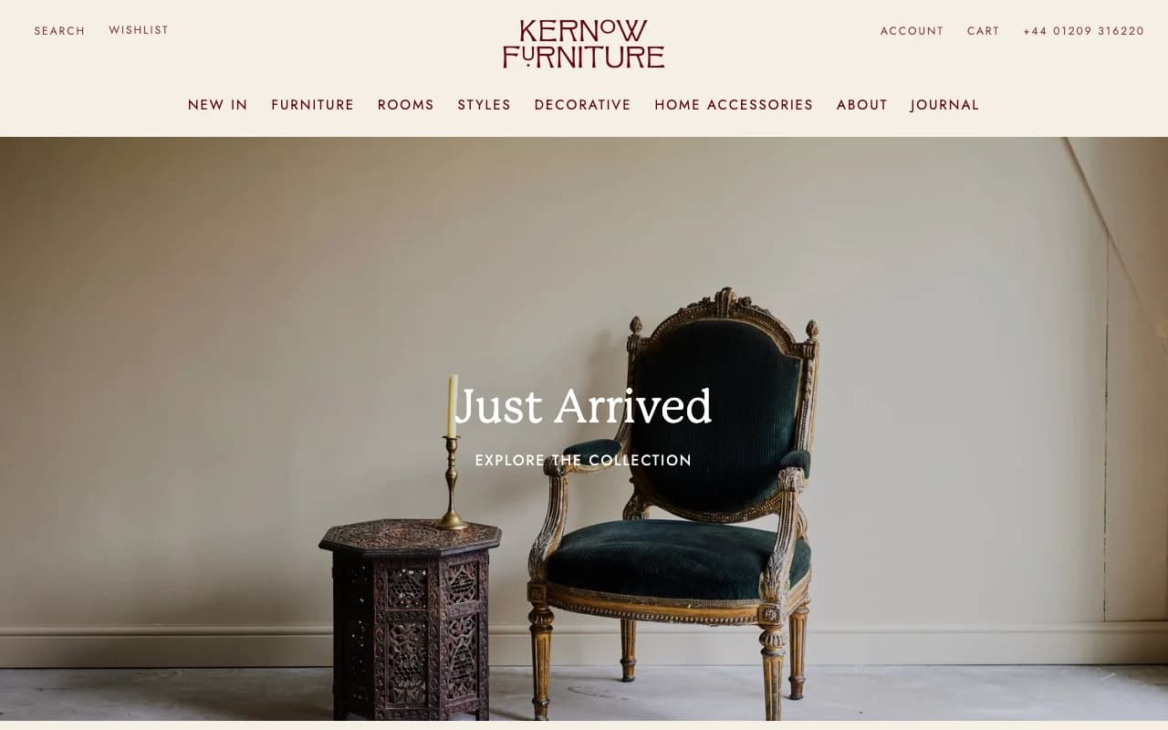 Kernow Furniture Shopify storefront