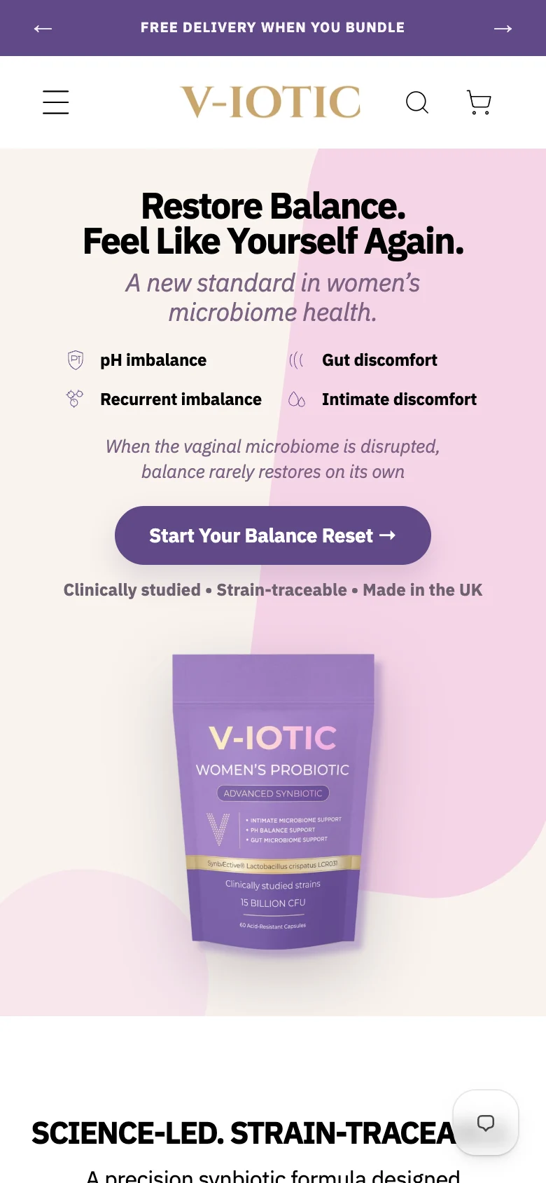 V-IOTIC mobile homepage