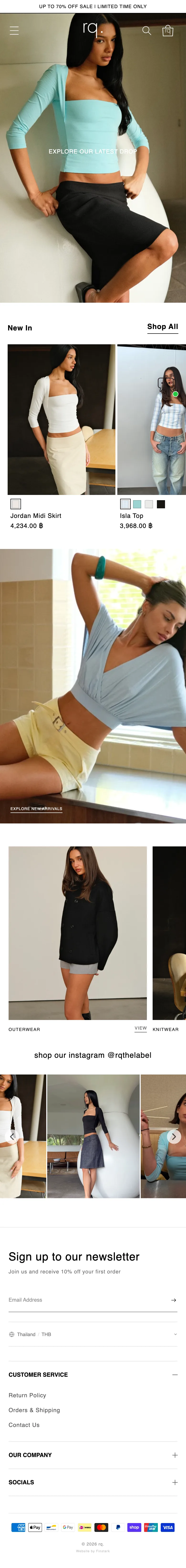 RQ The Label full mobile homepage
