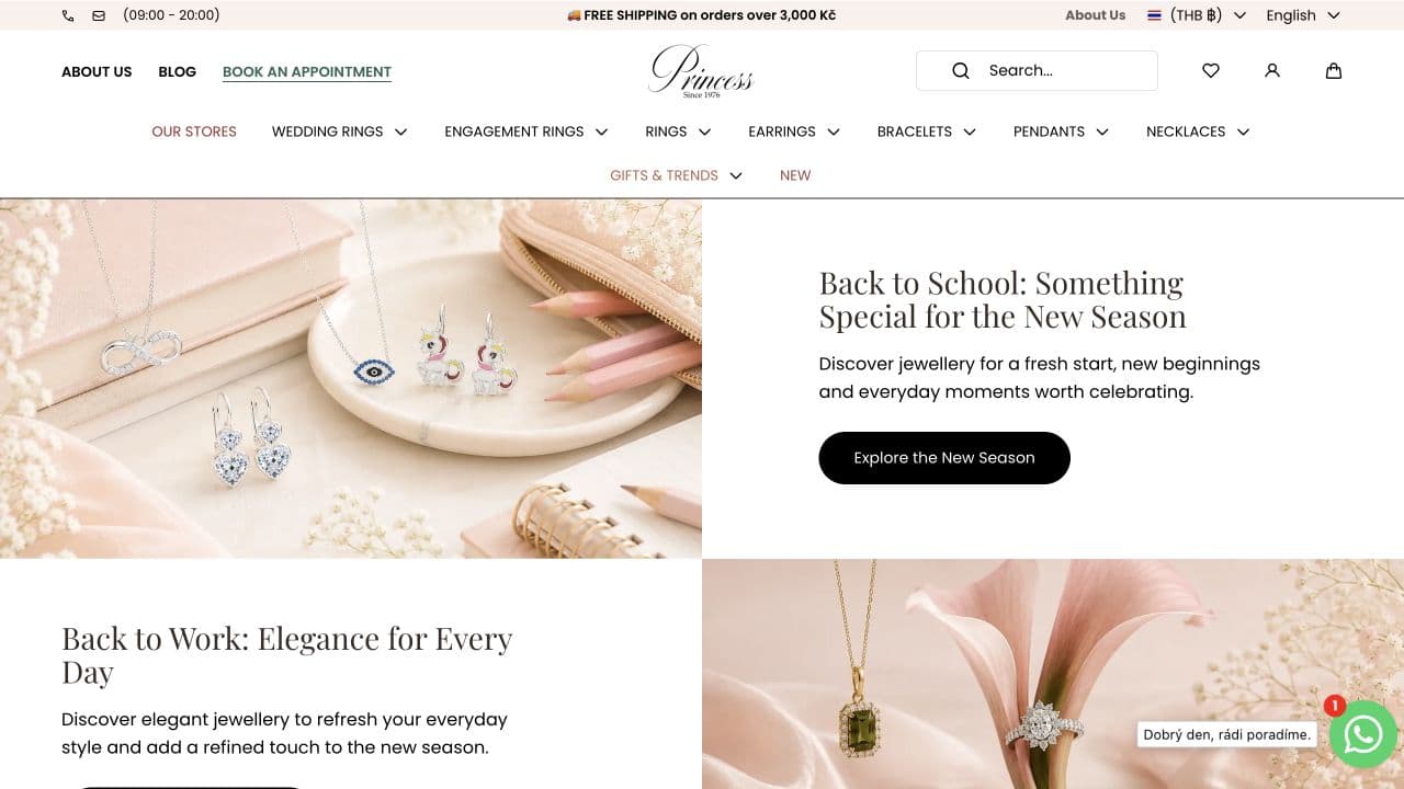 Princess Jewellery storefront homepage