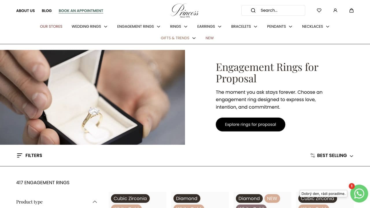 Princess Jewellery product or collection page details