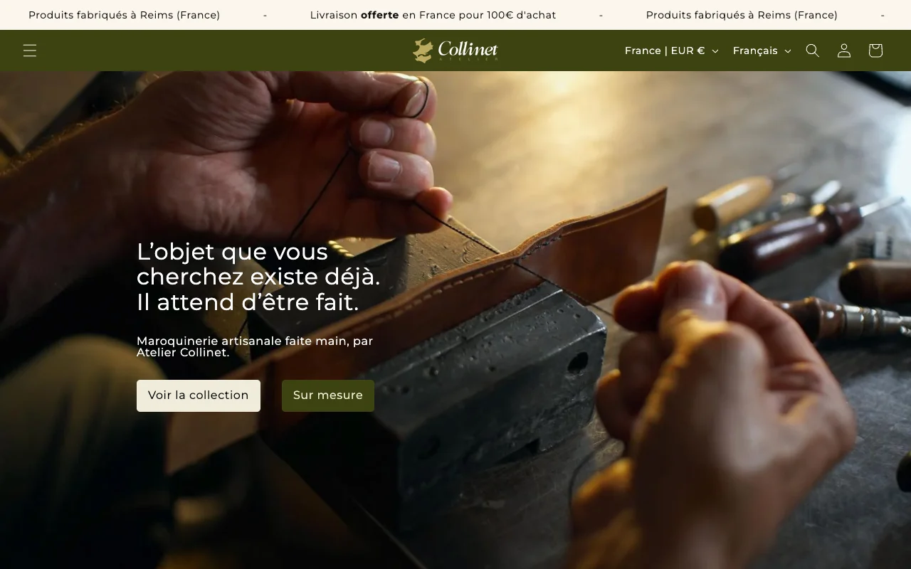 Atelier Collinet Shopify storefront