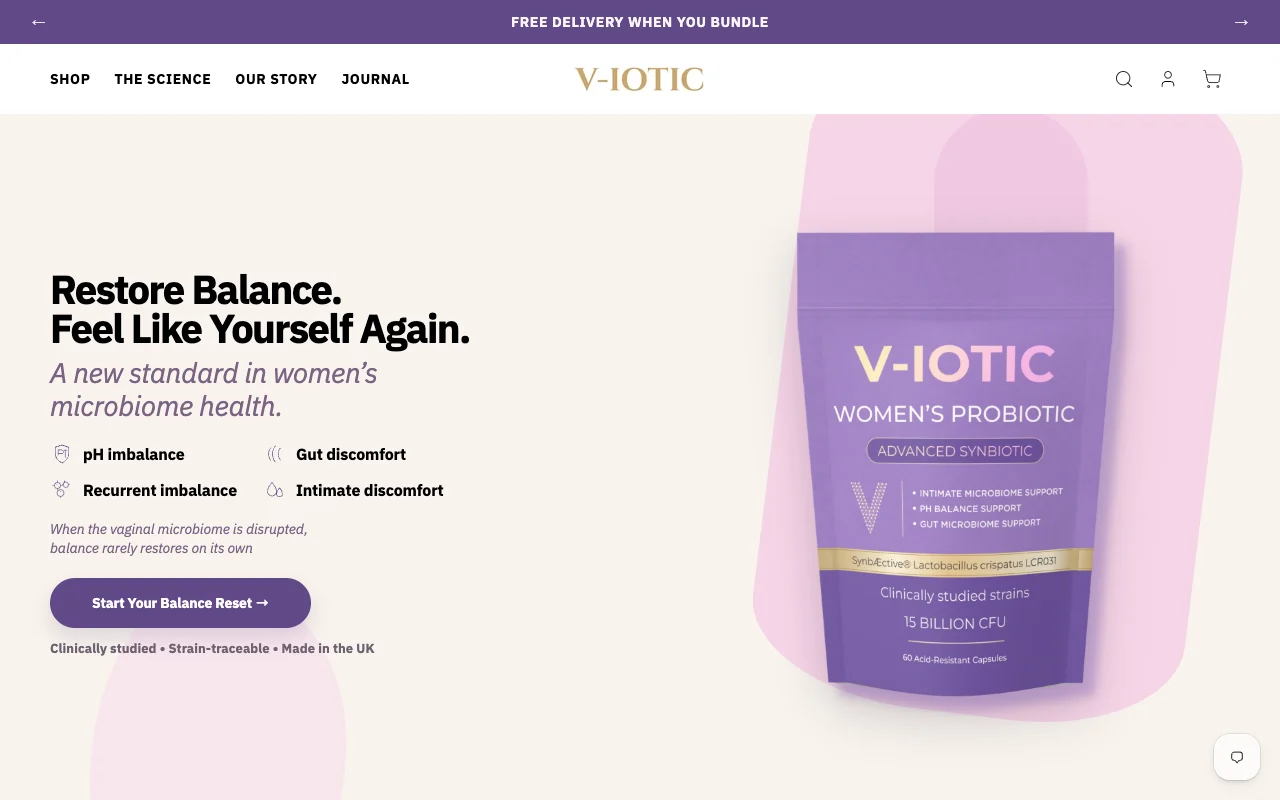 V-IOTIC Shopify storefront
